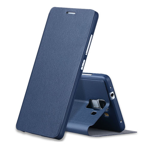 Funda de Cuero Cartera con Soporte L02 para Huawei Honor 7 Azul