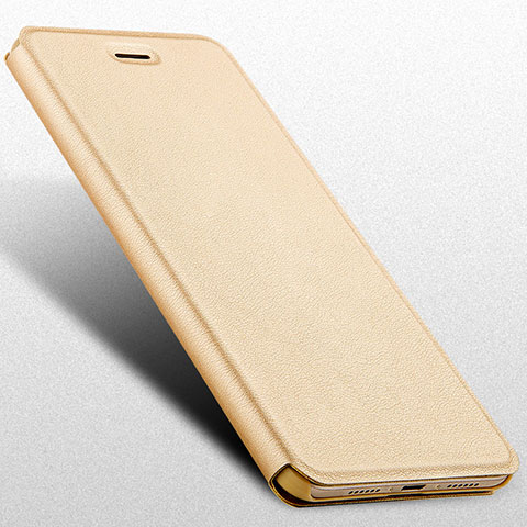 Funda de Cuero Cartera con Soporte L02 para Huawei Honor V9 Play Oro