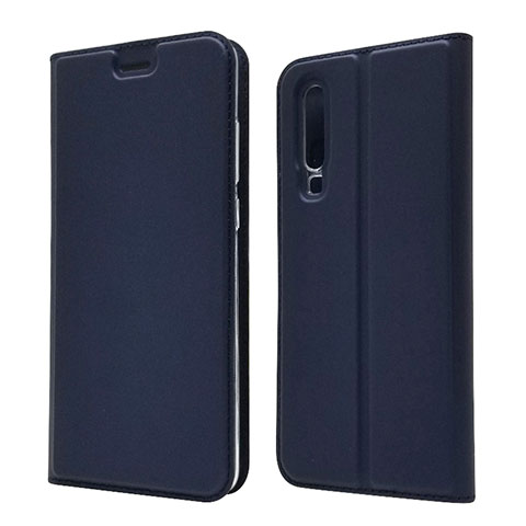 Funda de Cuero Cartera con Soporte L02 para Huawei P30 Azul