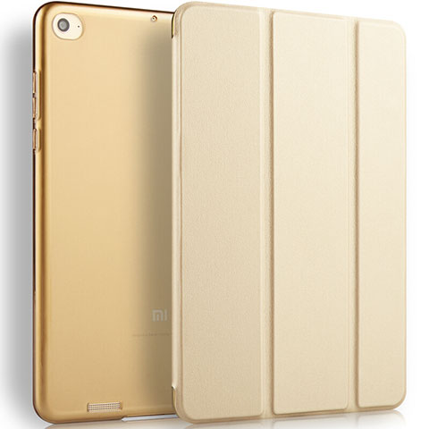 Funda de Cuero Cartera con Soporte L02 para Xiaomi Mi Pad 3 Oro