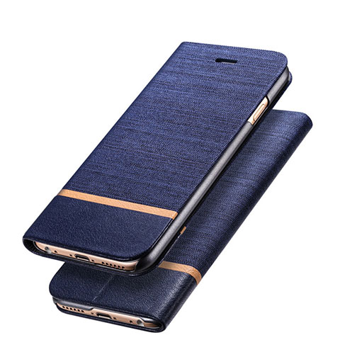 Funda de Cuero Cartera con Soporte L03 para Apple iPhone 6S Azul