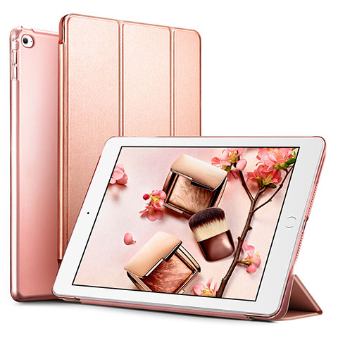 Funda de Cuero Cartera con Soporte L05 para Apple iPad Mini 4 Oro Rosa