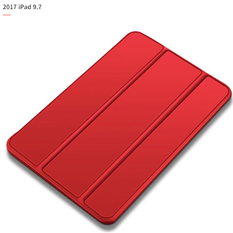 Funda de Cuero Cartera con Soporte L09 para Apple New iPad 9.7 (2018) Rojo