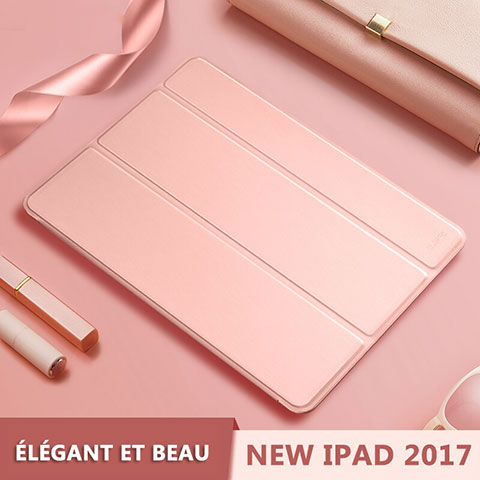 Funda de Cuero Cartera con Soporte L10 para Apple New iPad 9.7 (2018) Oro Rosa