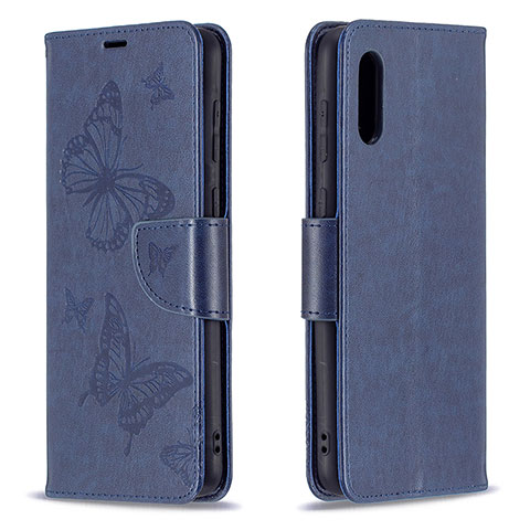 Funda de Cuero Cartera con Soporte Mariposa Carcasa B01F para Samsung Galaxy A02 Azul