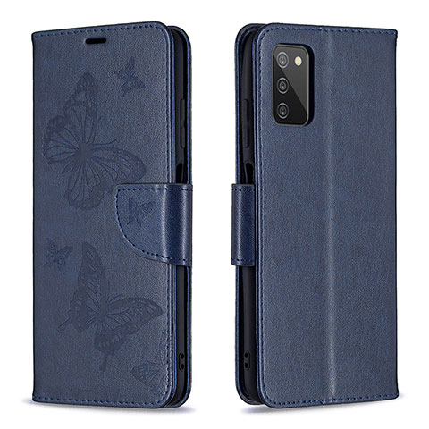 Funda de Cuero Cartera con Soporte Mariposa Carcasa B01F para Samsung Galaxy A02s Azul