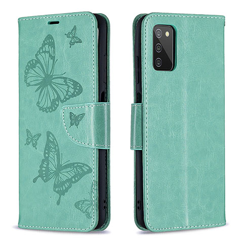 Funda de Cuero Cartera con Soporte Mariposa Carcasa B01F para Samsung Galaxy A03s Verde