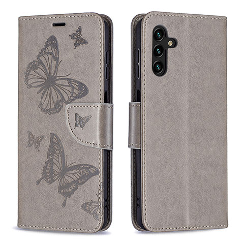 Funda de Cuero Cartera con Soporte Mariposa Carcasa B01F para Samsung Galaxy A04s Gris