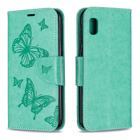 Funda de Cuero Cartera con Soporte Mariposa Carcasa B01F para Samsung Galaxy A10e Verde