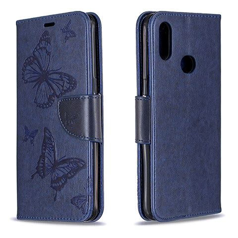 Funda de Cuero Cartera con Soporte Mariposa Carcasa B01F para Samsung Galaxy A10s Azul