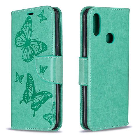 Funda de Cuero Cartera con Soporte Mariposa Carcasa B01F para Samsung Galaxy A10s Verde