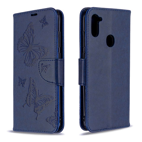 Funda de Cuero Cartera con Soporte Mariposa Carcasa B01F para Samsung Galaxy A11 Azul