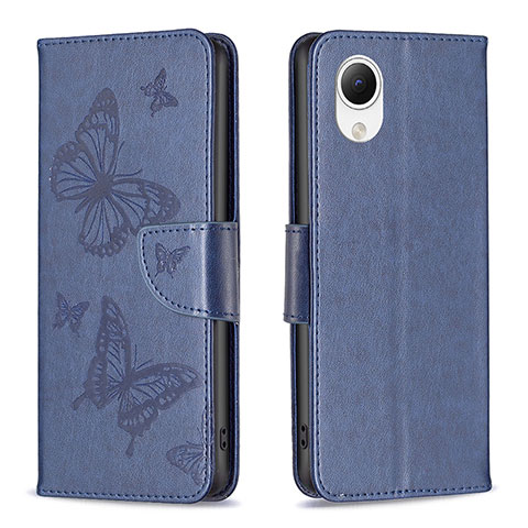 Funda de Cuero Cartera con Soporte Mariposa Carcasa B01F para Samsung Galaxy A23 5G SC-56C Azul