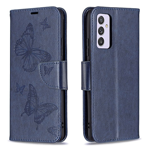 Funda de Cuero Cartera con Soporte Mariposa Carcasa B01F para Samsung Galaxy A24 4G Azul