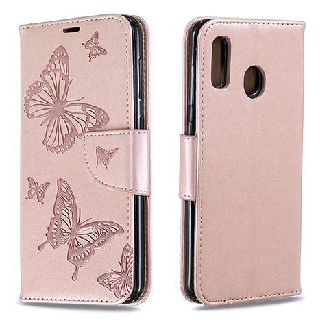 Funda de Cuero Cartera con Soporte Mariposa Carcasa B01F para Samsung Galaxy A30 Verde