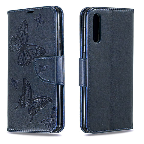 Funda de Cuero Cartera con Soporte Mariposa Carcasa B01F para Samsung Galaxy A30S Azul