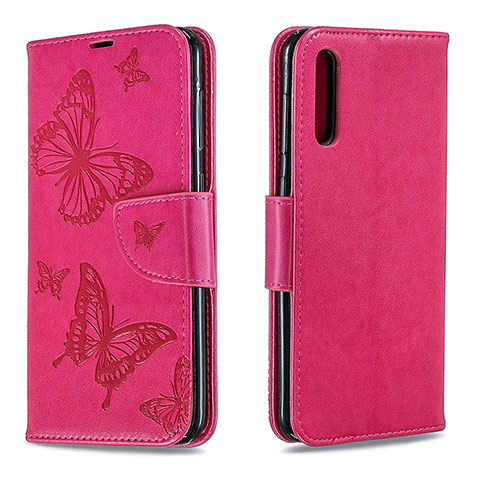 Funda de Cuero Cartera con Soporte Mariposa Carcasa B01F para Samsung Galaxy A30S Rosa Roja