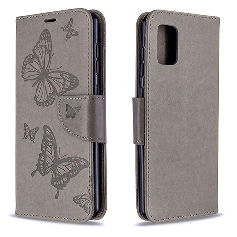 Funda de Cuero Cartera con Soporte Mariposa Carcasa B01F para Samsung Galaxy A31 Gris