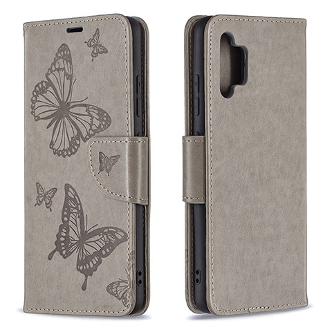 Funda de Cuero Cartera con Soporte Mariposa Carcasa B01F para Samsung Galaxy A32 4G Gris