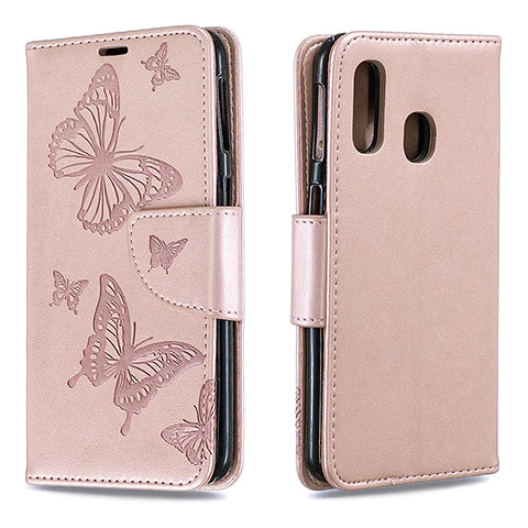 Funda de Cuero Cartera con Soporte Mariposa Carcasa B01F para Samsung Galaxy A40 Verde