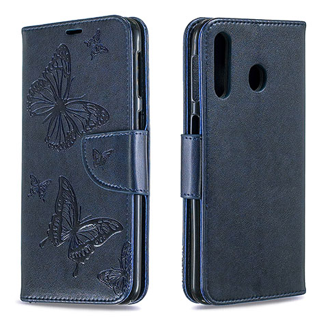 Funda de Cuero Cartera con Soporte Mariposa Carcasa B01F para Samsung Galaxy A40s Azul