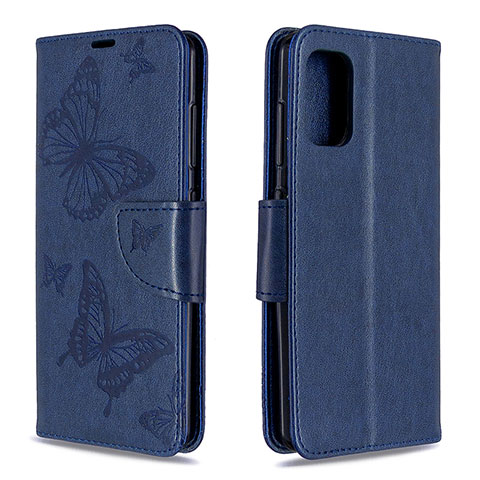 Funda de Cuero Cartera con Soporte Mariposa Carcasa B01F para Samsung Galaxy A41 Azul