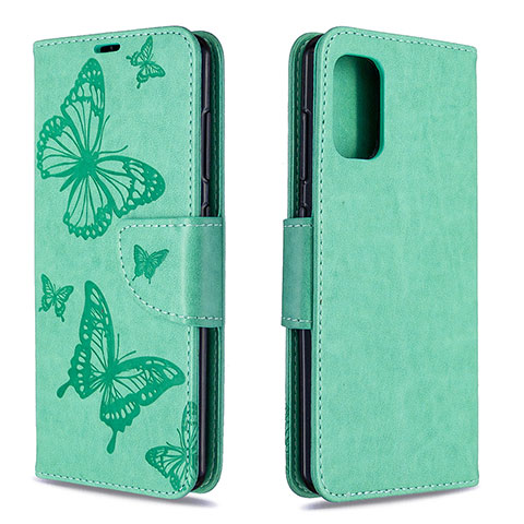 Funda de Cuero Cartera con Soporte Mariposa Carcasa B01F para Samsung Galaxy A41 Verde