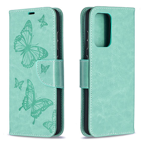 Funda de Cuero Cartera con Soporte Mariposa Carcasa B01F para Samsung Galaxy A52 4G Verde