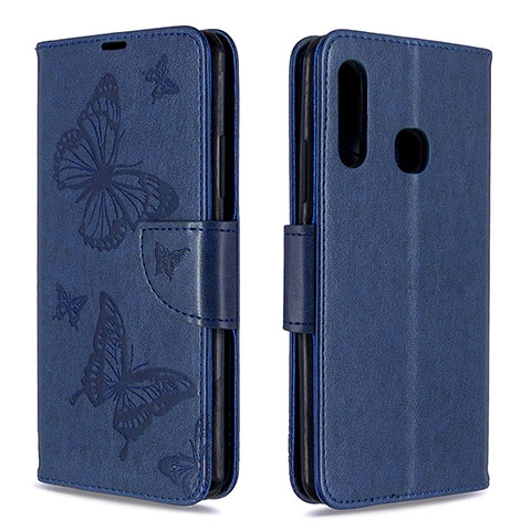 Funda de Cuero Cartera con Soporte Mariposa Carcasa B01F para Samsung Galaxy A70E Azul