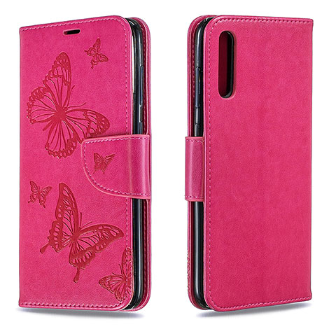 Funda de Cuero Cartera con Soporte Mariposa Carcasa B01F para Samsung Galaxy A70S Rosa Roja