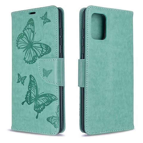 Funda de Cuero Cartera con Soporte Mariposa Carcasa B01F para Samsung Galaxy A71 4G A715 Verde