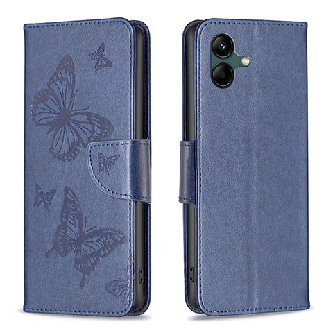 Funda de Cuero Cartera con Soporte Mariposa Carcasa B01F para Samsung Galaxy F04 Azul