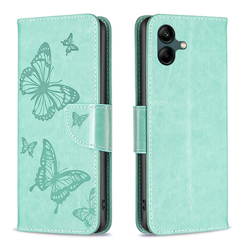 Funda de Cuero Cartera con Soporte Mariposa Carcasa B01F para Samsung Galaxy F14 5G Verde