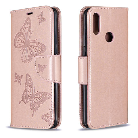 Funda de Cuero Cartera con Soporte Mariposa Carcasa B01F para Samsung Galaxy M01s Oro Rosa