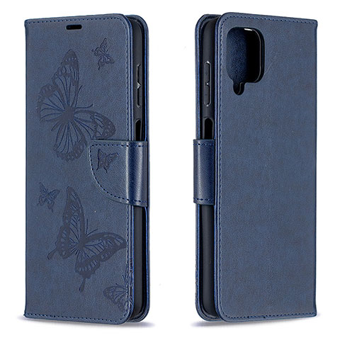 Funda de Cuero Cartera con Soporte Mariposa Carcasa B01F para Samsung Galaxy M12 Azul