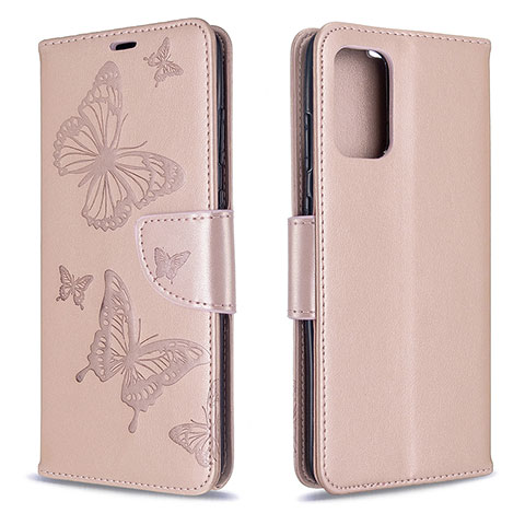 Funda de Cuero Cartera con Soporte Mariposa Carcasa B01F para Samsung Galaxy S20 5G Oro Rosa