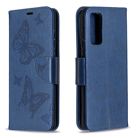 Funda de Cuero Cartera con Soporte Mariposa Carcasa B01F para Samsung Galaxy S20 Lite 5G Azul