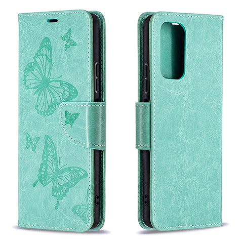 Funda de Cuero Cartera con Soporte Mariposa Carcasa B01F para Xiaomi Redmi Note 10 Pro Max Verde