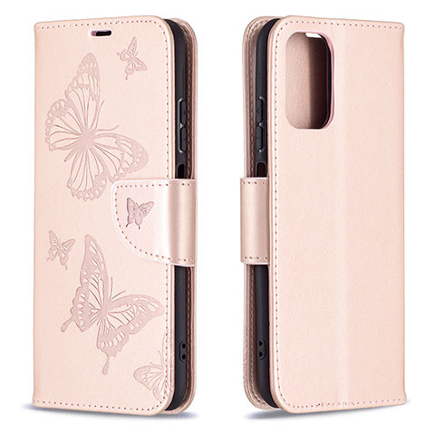 Funda de Cuero Cartera con Soporte Mariposa Carcasa B01F para Xiaomi Redmi Note 11 SE India 4G Oro Rosa