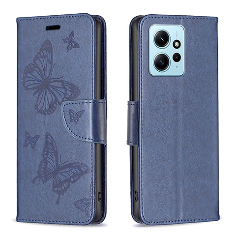 Funda de Cuero Cartera con Soporte Mariposa Carcasa B01F para Xiaomi Redmi Note 12 4G Azul