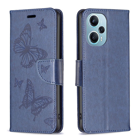 Funda de Cuero Cartera con Soporte Mariposa Carcasa B01F para Xiaomi Redmi Note 12 Turbo 5G Azul