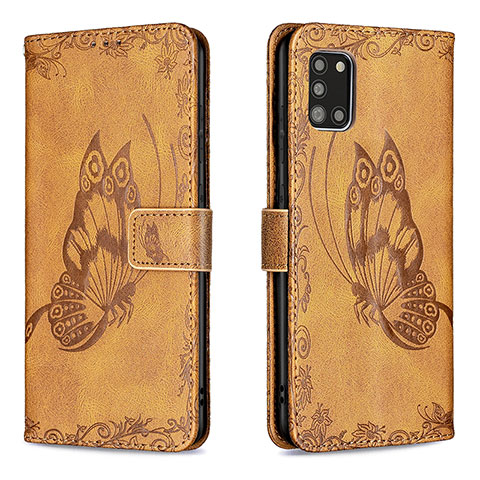 Funda de Cuero Cartera con Soporte Mariposa Carcasa B02F para Samsung Galaxy A31 Marron