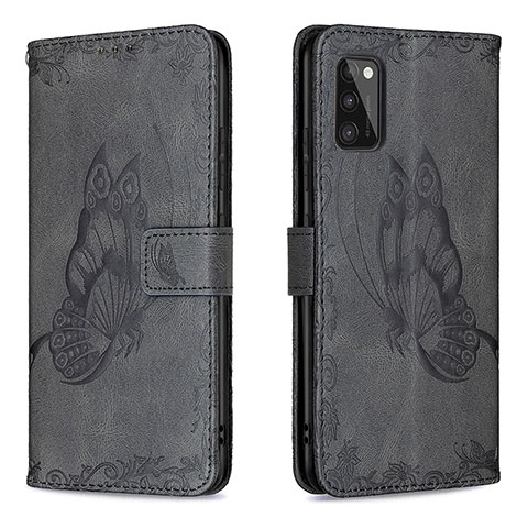 Funda de Cuero Cartera con Soporte Mariposa Carcasa B02F para Samsung Galaxy A41 Negro