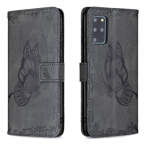 Funda de Cuero Cartera con Soporte Mariposa Carcasa B02F para Samsung Galaxy S20 Plus Negro