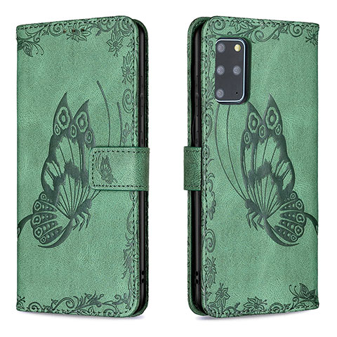 Funda de Cuero Cartera con Soporte Mariposa Carcasa B02F para Samsung Galaxy S20 Plus Verde