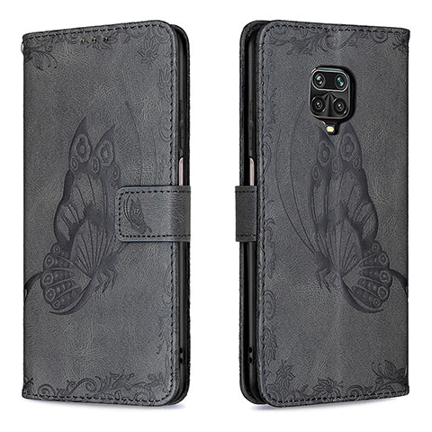 Funda de Cuero Cartera con Soporte Mariposa Carcasa B02F para Xiaomi Poco M2 Pro Negro