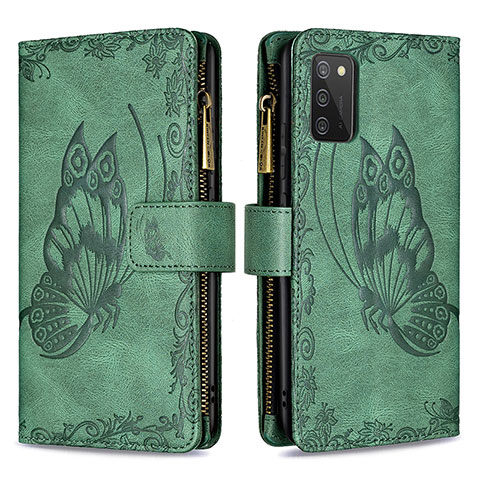 Funda de Cuero Cartera con Soporte Mariposa Carcasa B03F para Samsung Galaxy A03s Verde