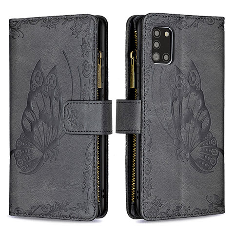 Funda de Cuero Cartera con Soporte Mariposa Carcasa B03F para Samsung Galaxy A31 Negro