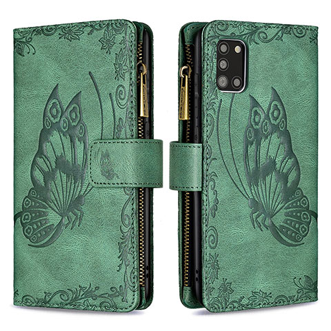 Funda de Cuero Cartera con Soporte Mariposa Carcasa B03F para Samsung Galaxy A31 Verde