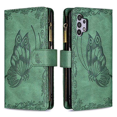 Funda de Cuero Cartera con Soporte Mariposa Carcasa B03F para Samsung Galaxy A32 5G Verde